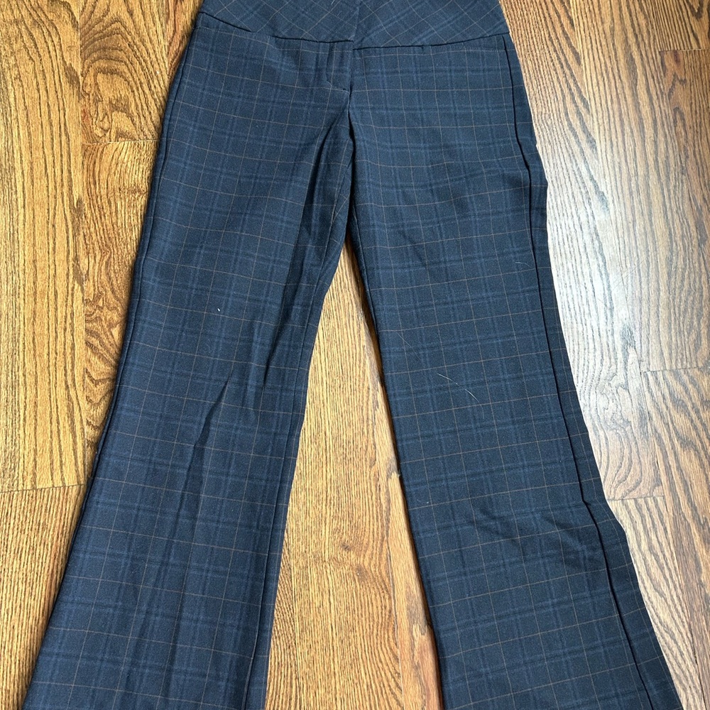 Express Navy Plaid Boot Cut Pants